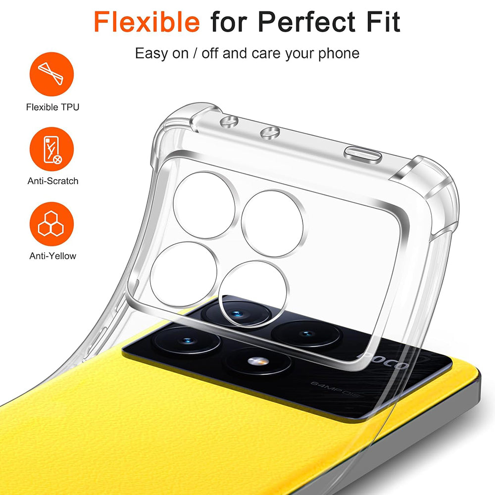 Husa pentru Xiaomi Poco X6 Pro, Techsuit, Shockproof Clear, Transparenta