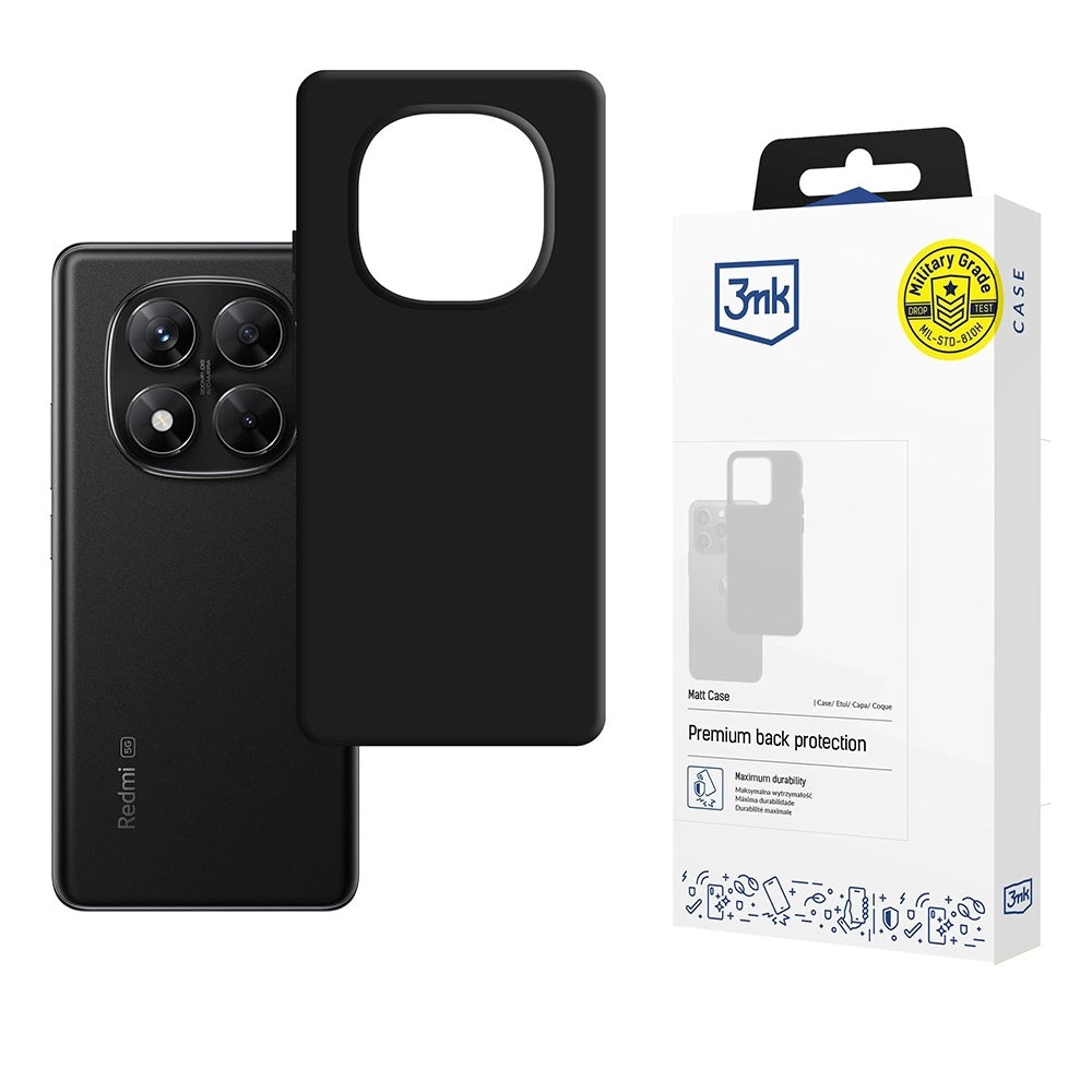 Husa pentru Xiaomi Poco X7 / Redmi Note 14 Pro 5G, 3MK, Neagra Mata
