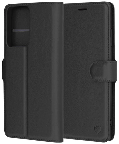 Husa pentru Xiaomi Redmi Note 14 Pro+ 5G / Note 14 Pro 5G / Poco X7, Techsuit, Leather Folio, Neagra