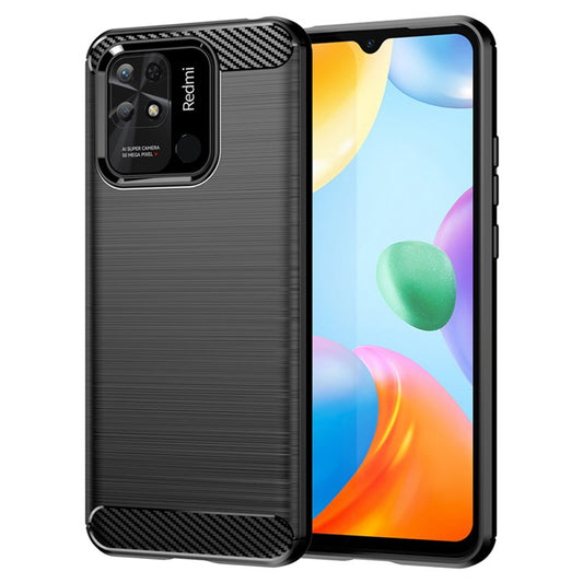 Husa pentru Xiaomi Redmi 10C, Techsuit, Carbon, Neagra