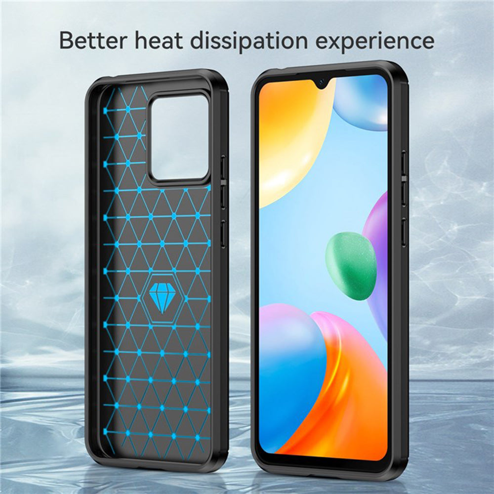 Husa pentru Xiaomi Redmi 10C, Techsuit, Carbon, Neagra