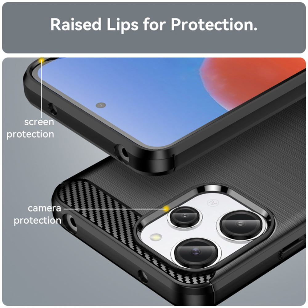 Husa pentru Xiaomi Redmi 12 5G / 12, Techsuit, Carbon, Neagra