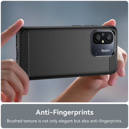 Husa pentru Xiaomi Redmi 12C, Techsuit, Carbon, Neagra
