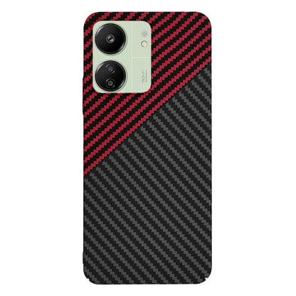 Husa pentru Xiaomi Redmi 13C 5G / 13C / Poco C65, Techsuit, Carbonite FiberShell, Neagra Rosie