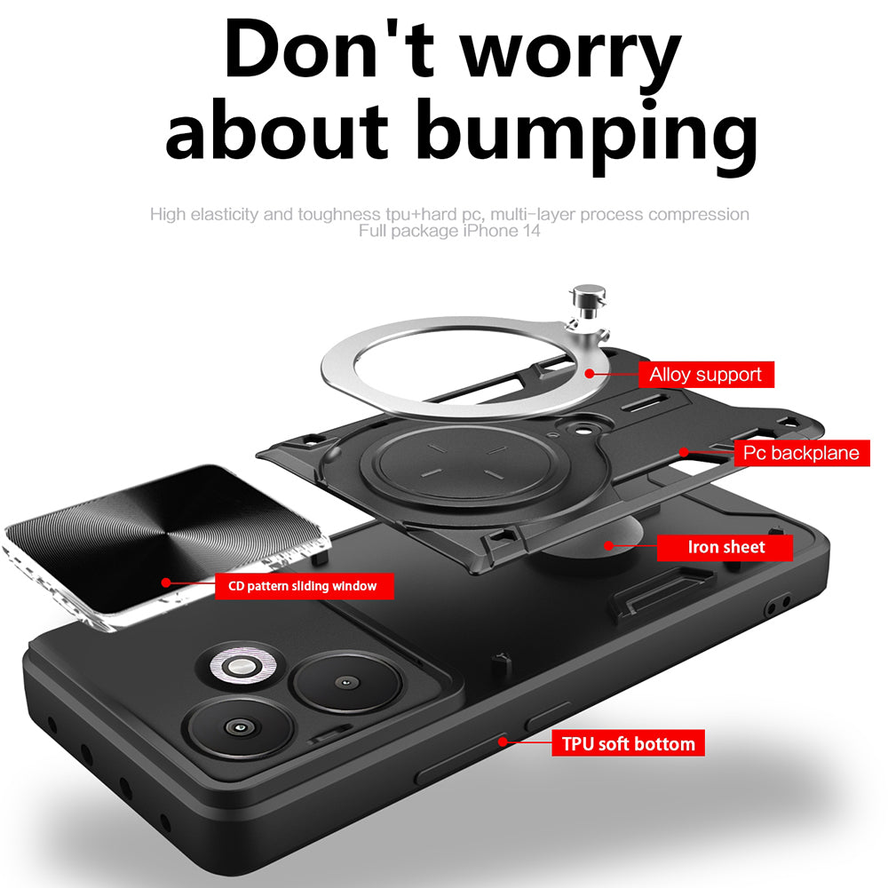 Husa pentru Xiaomi Redmi 13C 5G, Techsuit, CamGuard Pro, Mov