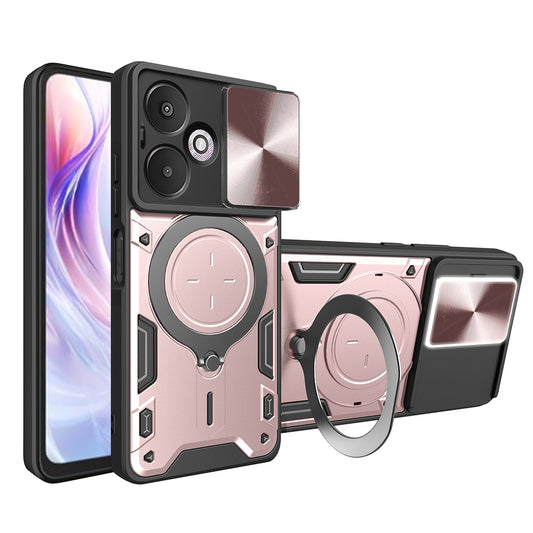 Husa pentru Xiaomi Redmi 13C 5G, Techsuit, CamGuard Pro, Roz Aurie