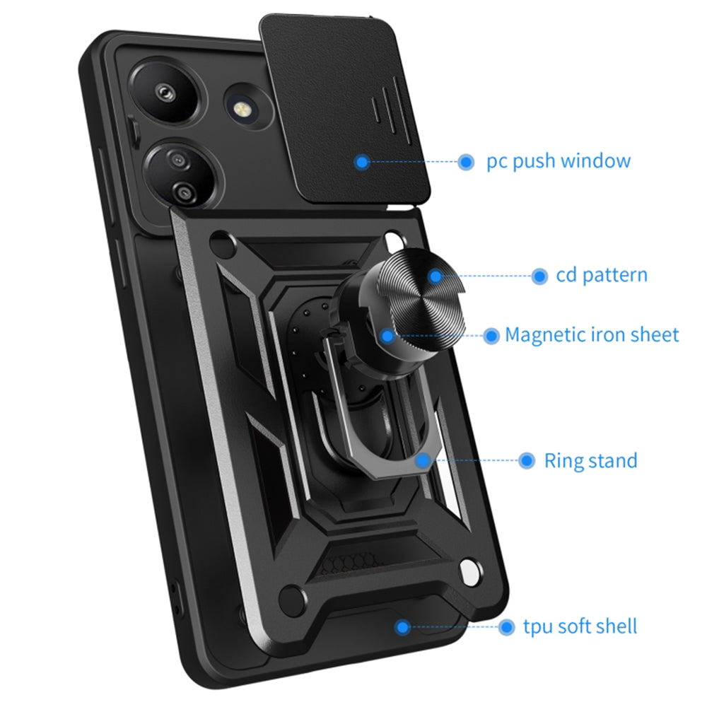 Husa pentru Xiaomi Redmi 13C 5G, Techsuit, CamShield, Albastra