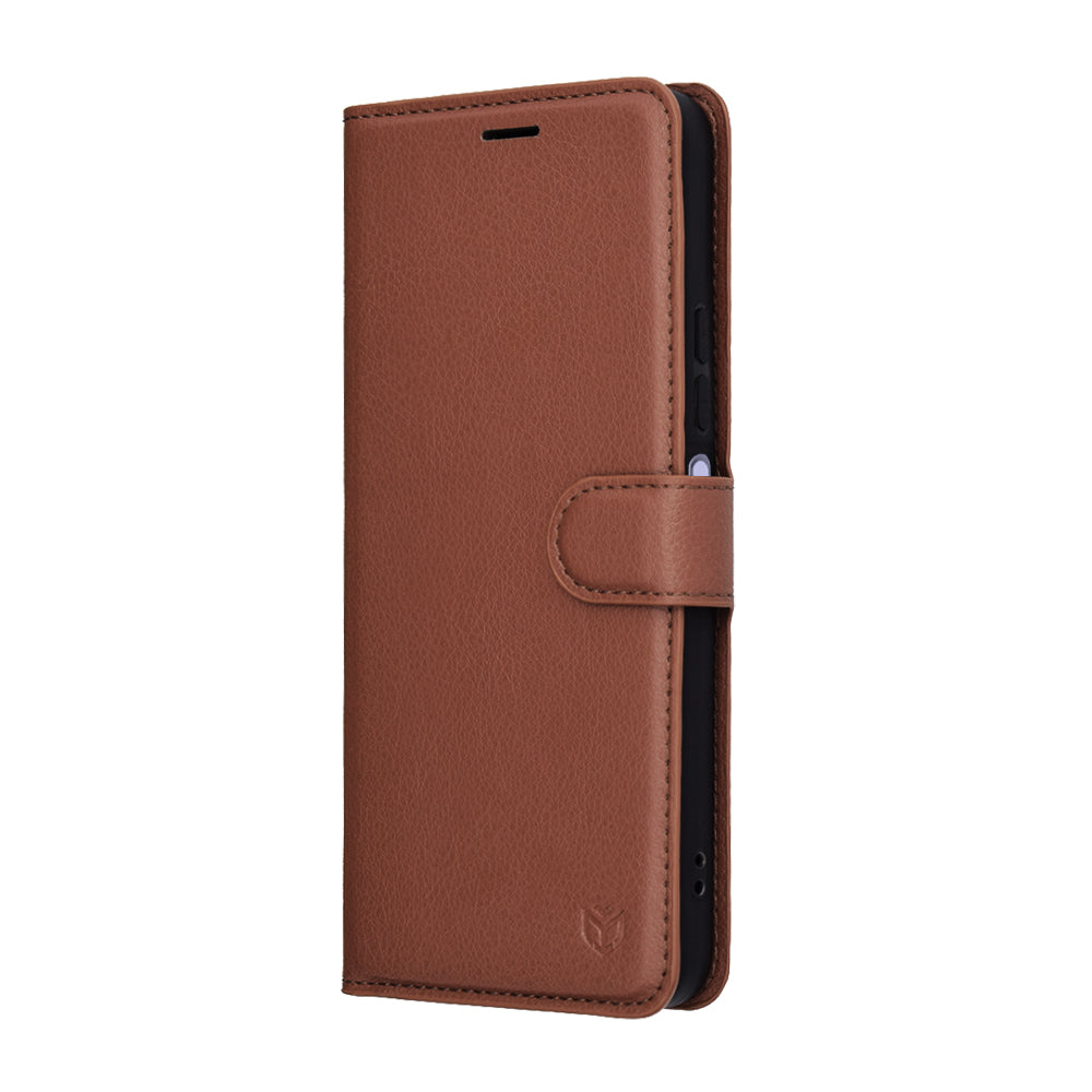 Husa pentru Xiaomi Redmi 15 5G / 15 4G, Techsuit, Leather Folio, Maro