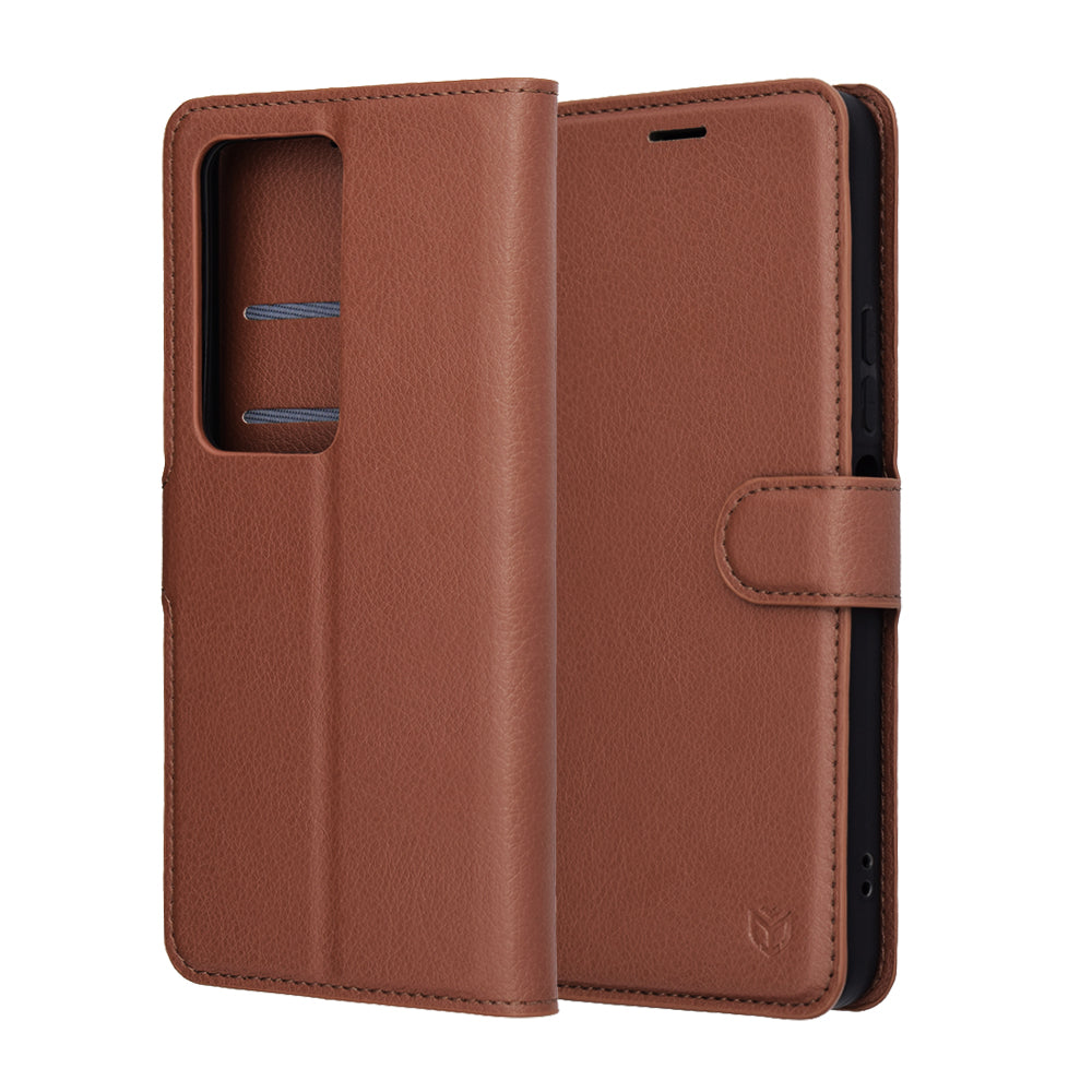 Husa pentru Xiaomi Redmi 15 5G / 15 4G, Techsuit, Leather Folio, Maro