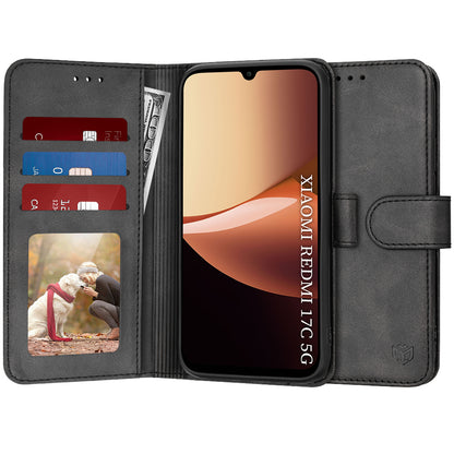 Husa pentru Xiaomi Redmi 17C 5G, Techsuit, Diary Book, Neagra