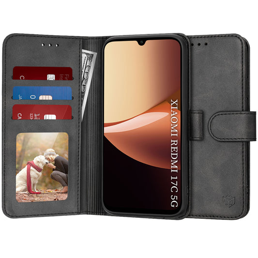 Husa pentru Xiaomi Redmi 17C 5G, Techsuit, Diary Book, Neagra