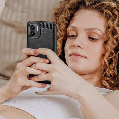Husa pentru Xiaomi Redmi A2+ / A1+, Techsuit, Carbon, Neagra