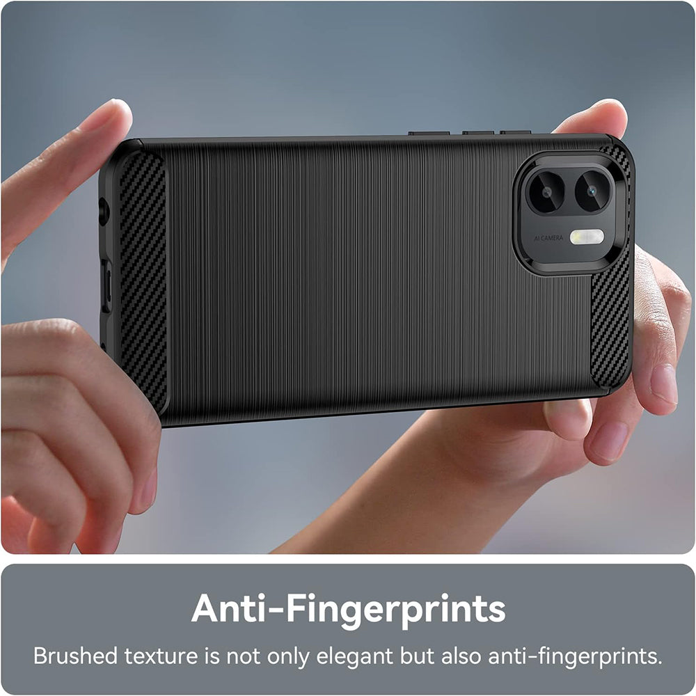Husa pentru Xiaomi Redmi A2+ / A1+, Techsuit, Carbon, Neagra