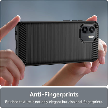 Husa pentru Xiaomi Redmi A2+ / A1+, Techsuit, Carbon, Neagra
