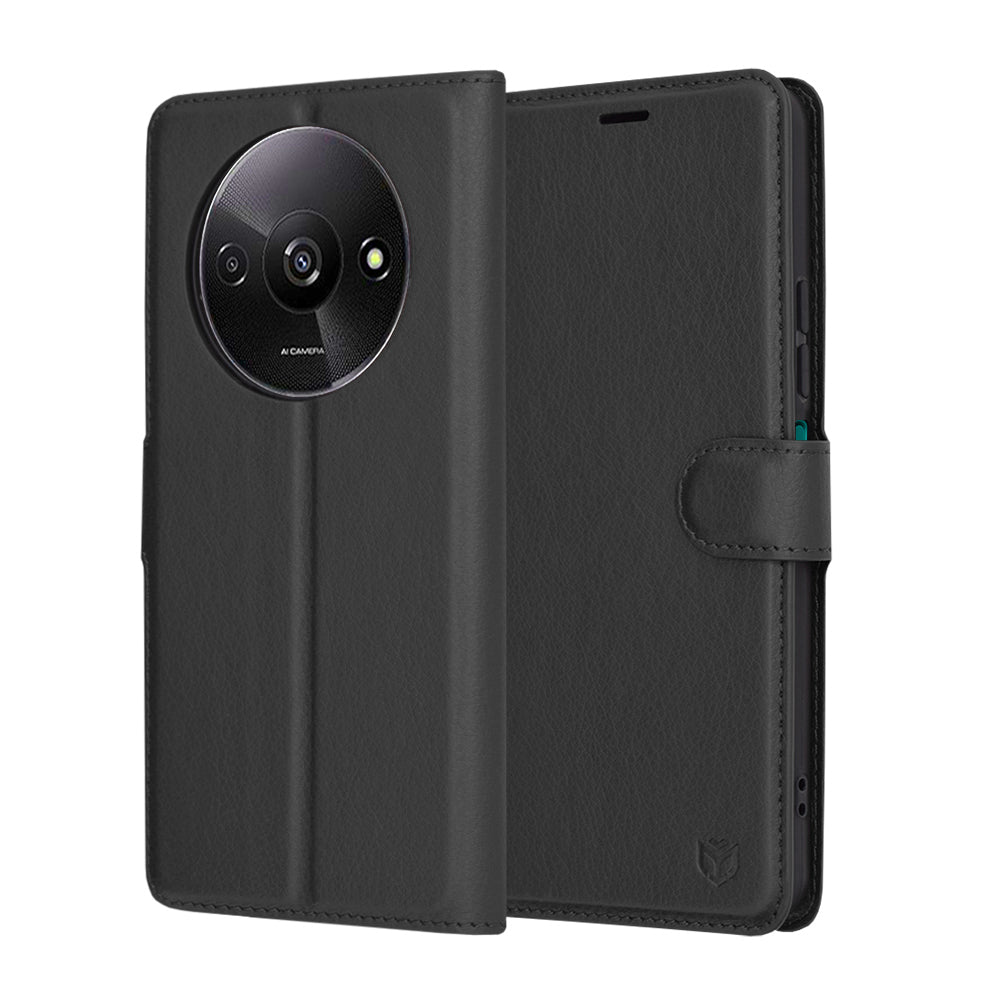 Husa pentru Xiaomi Redmi A3x / A3, Techsuit, Leather Folio, Neagra