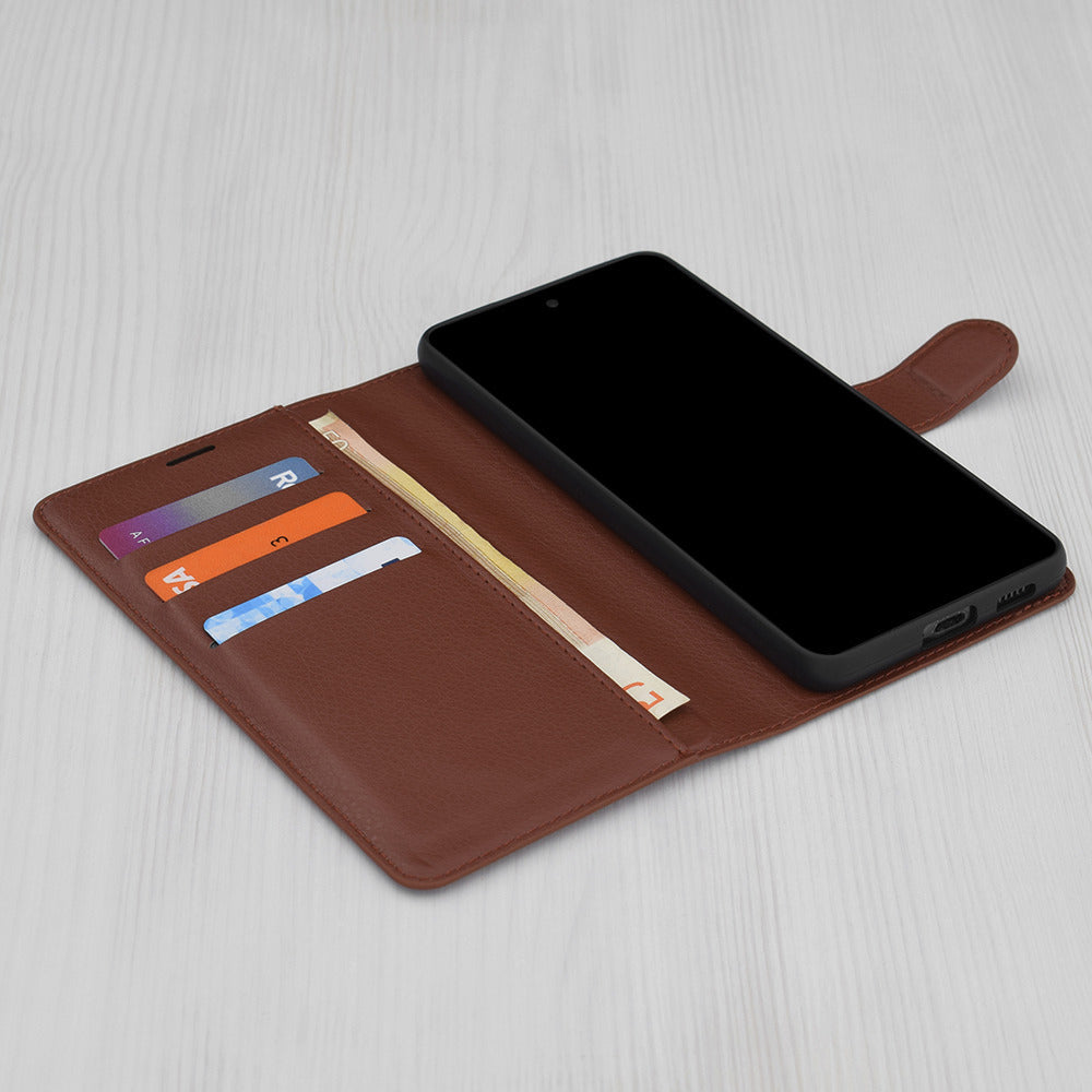 Husa pentru Xiaomi Redmi A5 4G (Standard), Techsuit, Leather Folio, Maro