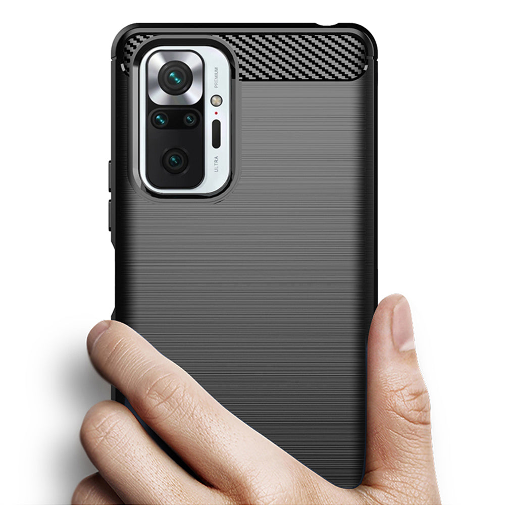 Husa pentru Xiaomi Redmi Note 10 Pro Max / Note 10 Pro, Techsuit, Carbon, Neagra