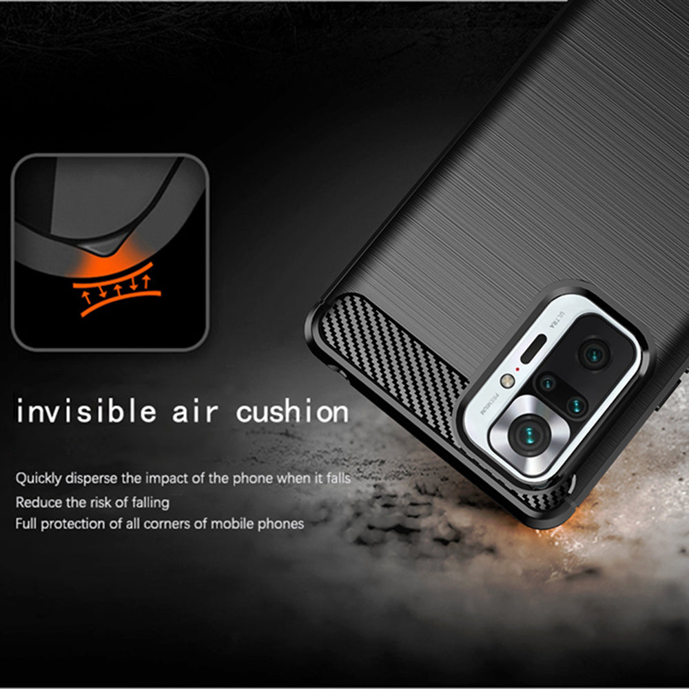Husa pentru Xiaomi Redmi Note 10 Pro Max / Note 10 Pro, Techsuit, Carbon, Neagra
