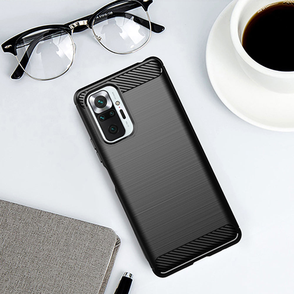 Husa pentru Xiaomi Redmi Note 10 Pro Max / Note 10 Pro, Techsuit, Carbon, Neagra