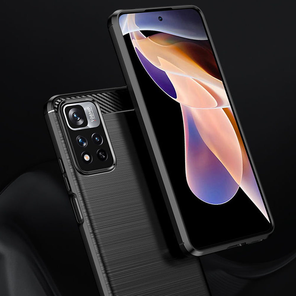 Husa pentru Xiaomi Redmi Note 11 Pro+ 5G, Techsuit, Carbon, Neagra