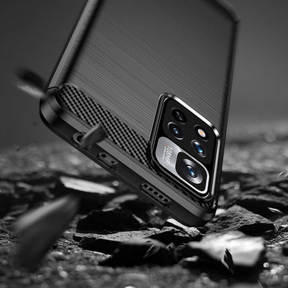 Husa pentru Xiaomi Redmi Note 11 Pro+ 5G, Techsuit, Carbon, Neagra
