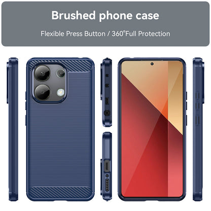 Husa pentru Xiaomi Redmi Note 13 4G, Techsuit, Carbon, Albastra