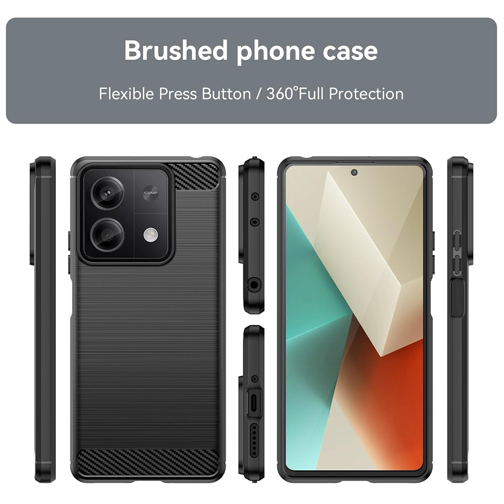 Husa pentru Xiaomi Redmi Note 13 5G, Techsuit, Carbon, Neagra