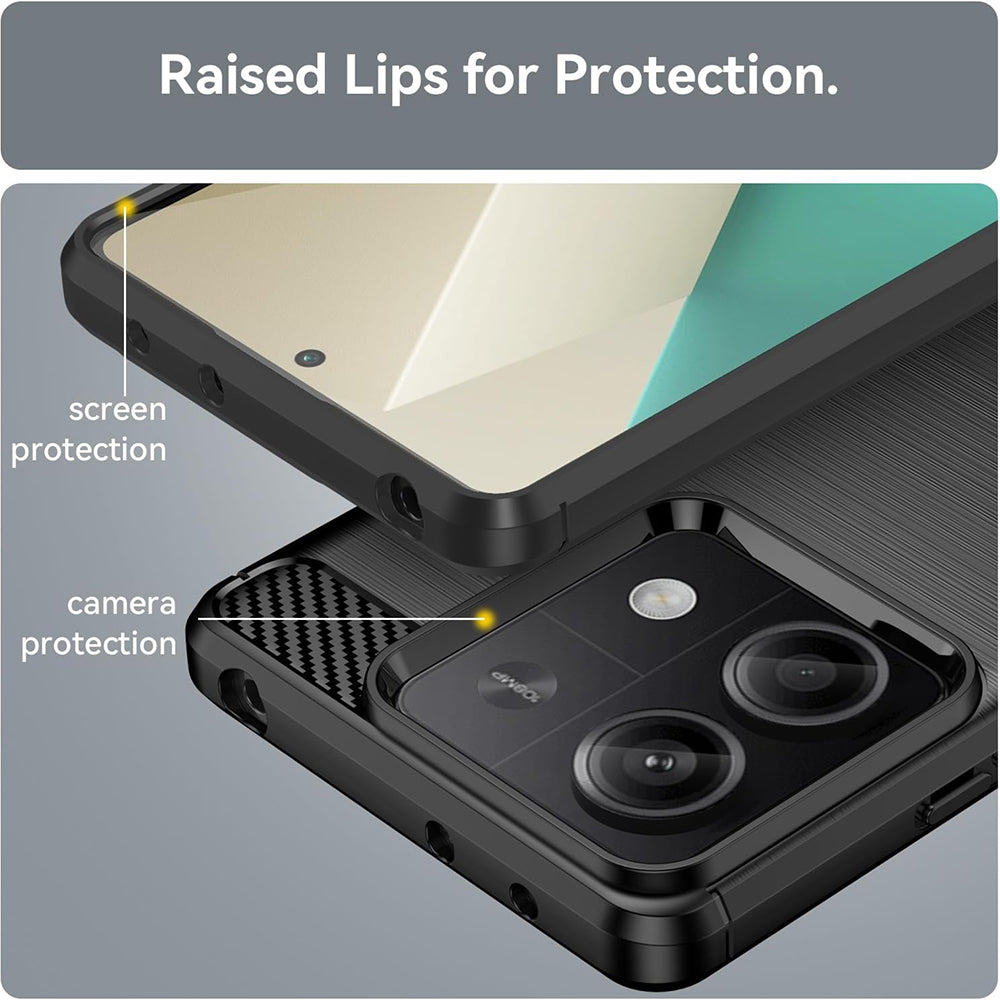 Husa pentru Xiaomi Redmi Note 13 5G, Techsuit, Carbon, Neagra