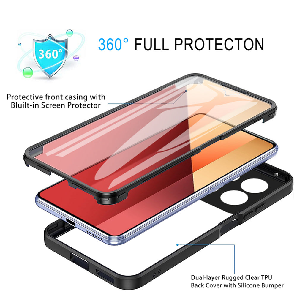 Husa pentru Xiaomi Redmi Note 13 Pro 4G / Poco M6 Pro 4G, Techsuit, ColorVerse 360, Neagra