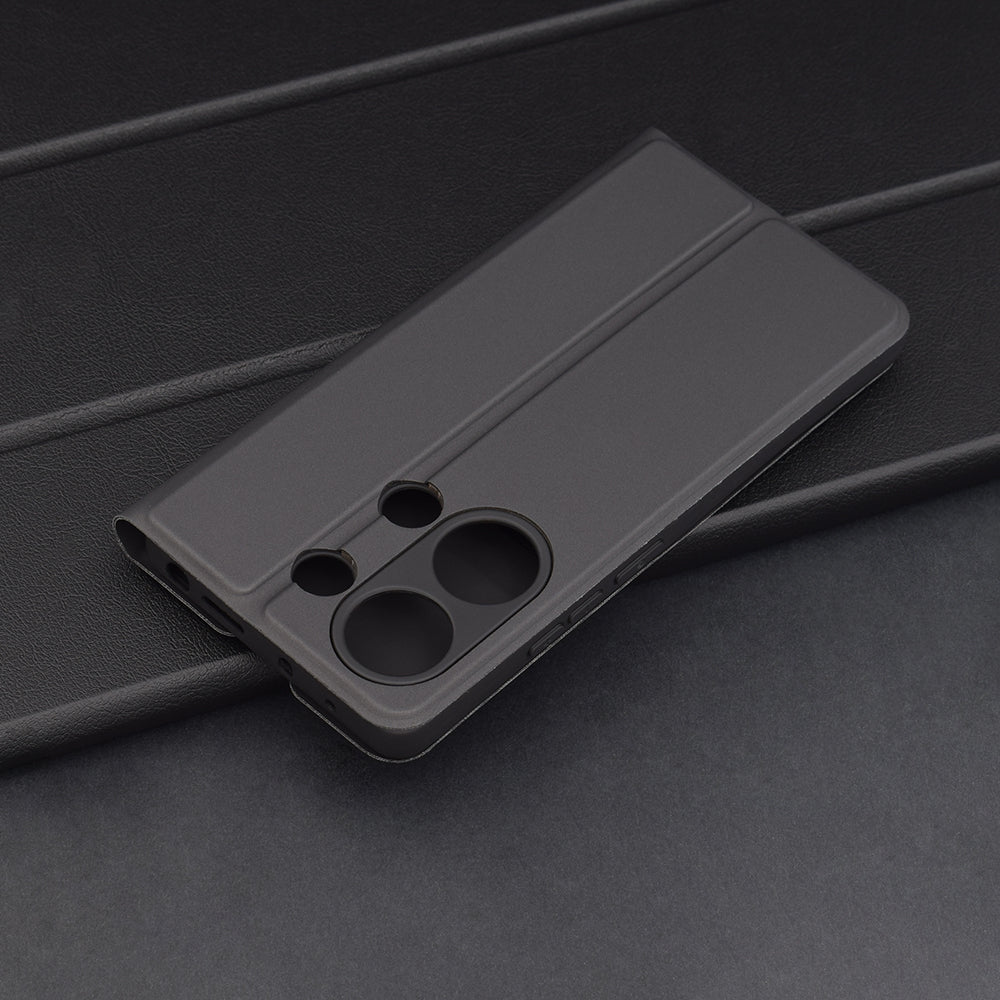 Husa pentru Xiaomi Redmi Note 13 Pro 4G / Poco M6 Pro 4G, Techsuit, Magskin Book, Neagra
