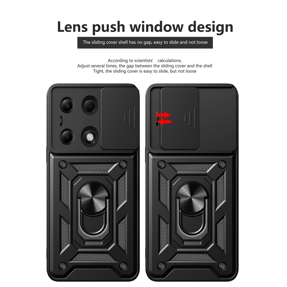 Husa pentru Xiaomi Redmi Note 13 Pro 4G / Poco M6 Pro 4G, Techsuit, CamShield, Neagra