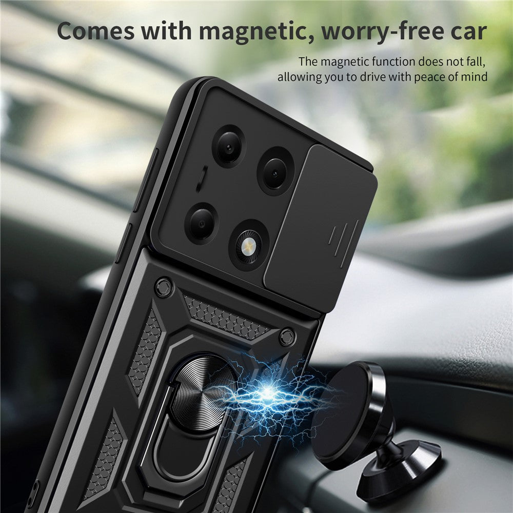 Husa pentru Xiaomi Redmi Note 13 Pro 4G / Poco M6 Pro 4G, Techsuit, CamShield, Neagra