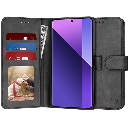 Husa pentru Xiaomi Redmi Note 13 Pro+, Techsuit, Diary Book, Neagra