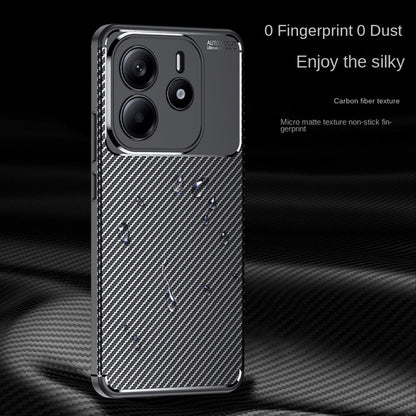 Husa pentru Xiaomi Redmi Note 14 4G (Regional), Techsuit, CarbonFiber, Neagra