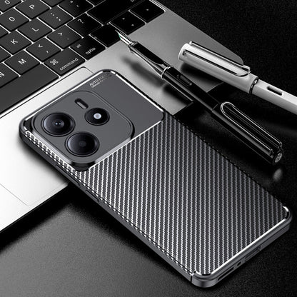 Husa pentru Xiaomi Redmi Note 14 4G (Regional), Techsuit, CarbonFiber, Neagra