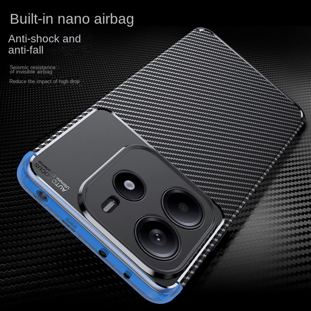 Husa pentru Xiaomi Redmi Note 14 4G (Regional), Techsuit, CarbonFiber, Neagra
