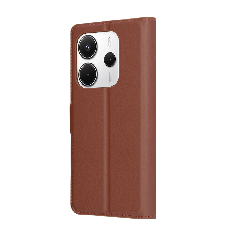 Husa pentru Xiaomi Redmi Note 14 4G (Regional), Techsuit, Leather Folio, Maro