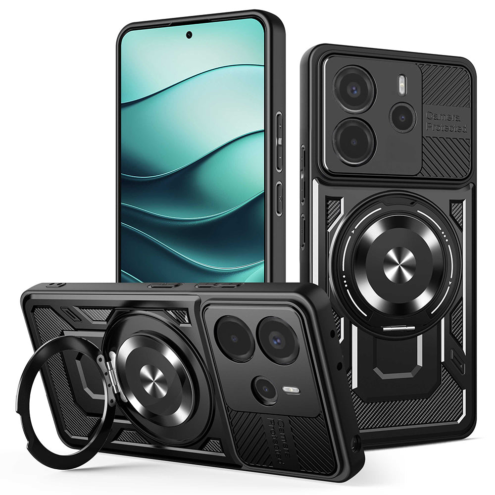 Husa pentru Xiaomi Redmi Note 14 4G (Regional), Techsuit, RuggedCam, Neagra