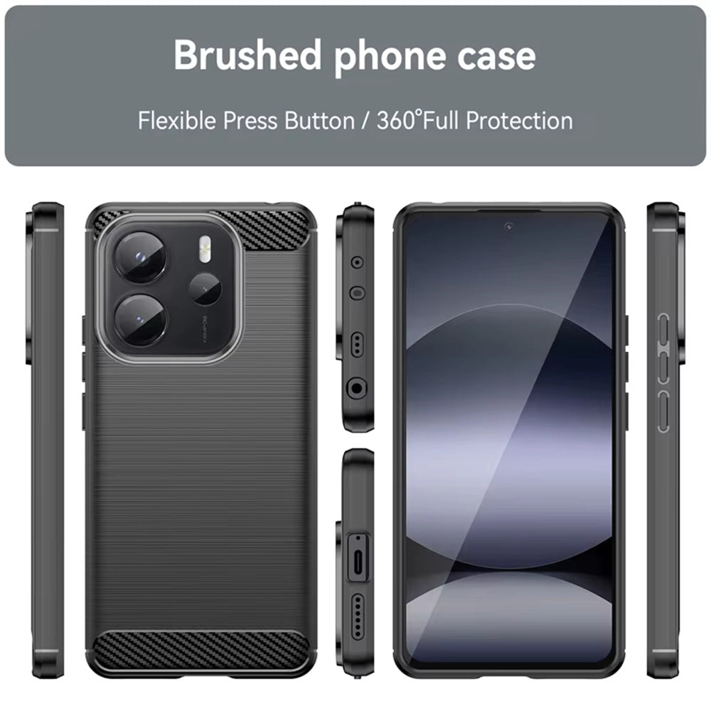 Husa pentru Xiaomi Redmi Note 14 4G (Standard), Techsuit, Carbon, Neagra