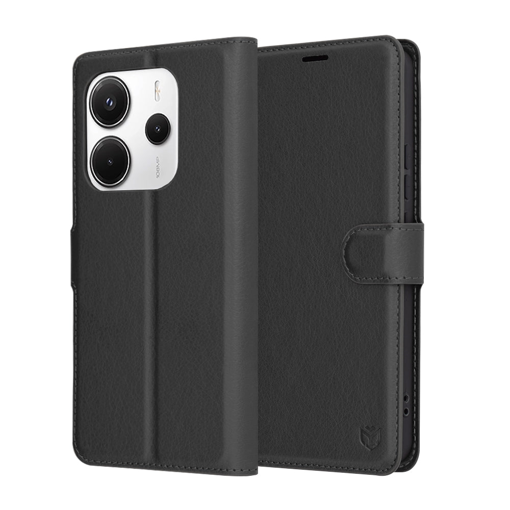 Husa pentru Xiaomi Redmi Note 14 5G, Techsuit, Leather Folio, Neagra