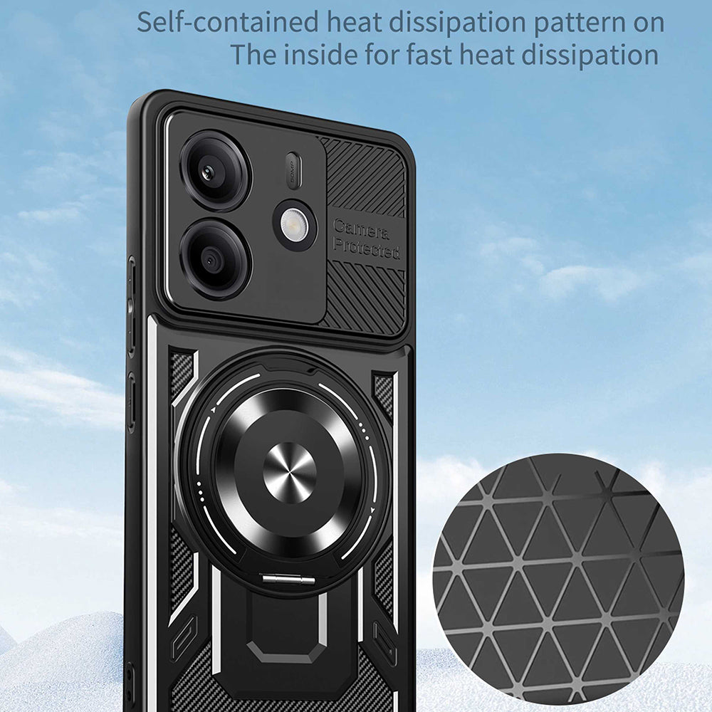 Husa pentru Xiaomi Redmi Note 14 5G, Techsuit, RuggedCam, Neagra