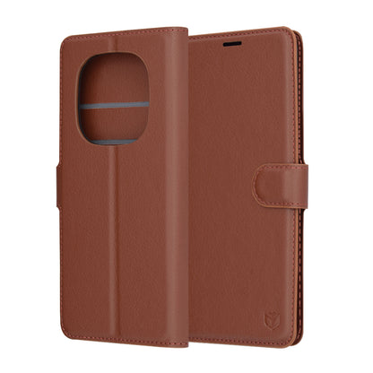 Husa pentru Xiaomi Redmi Note 14 Pro 4G, Techsuit, Leather Folio, Maro