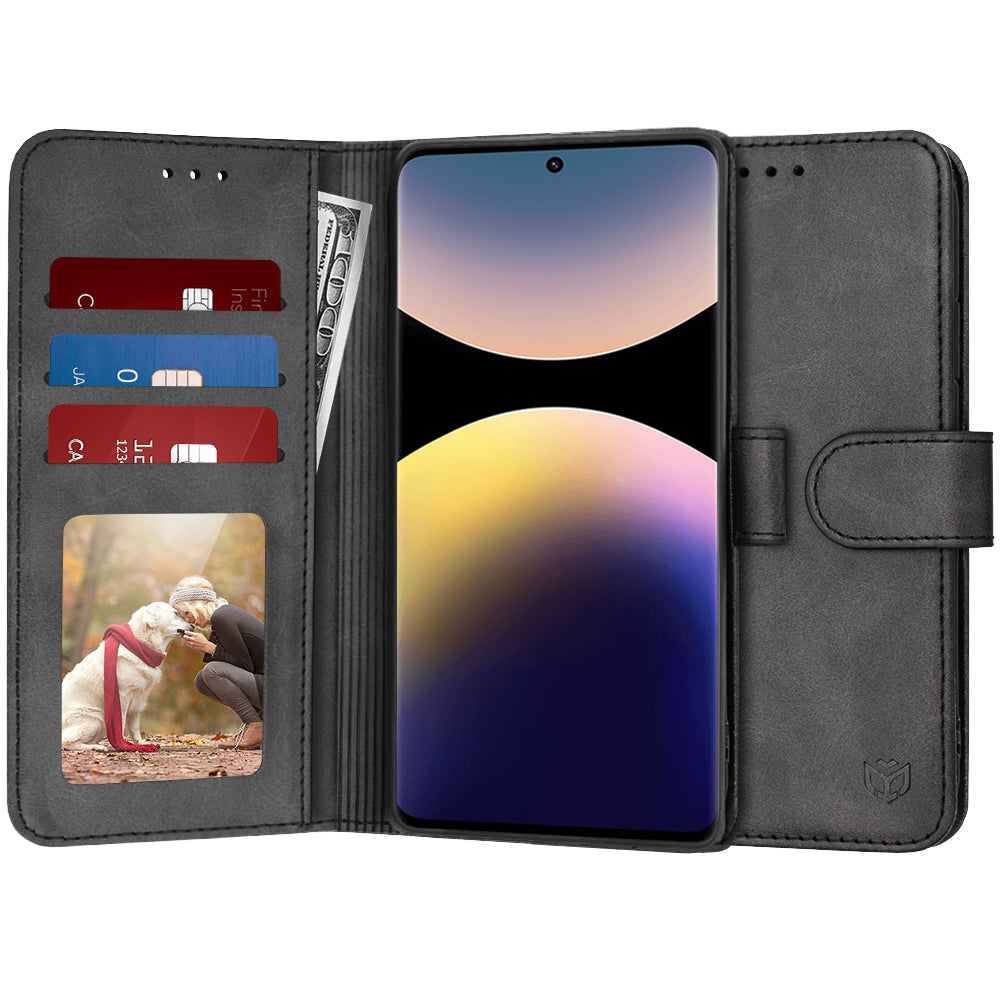 Husa pentru Xiaomi Redmi Note 14 Pro+ 5G, Techsuit, Diary Book, Neagra