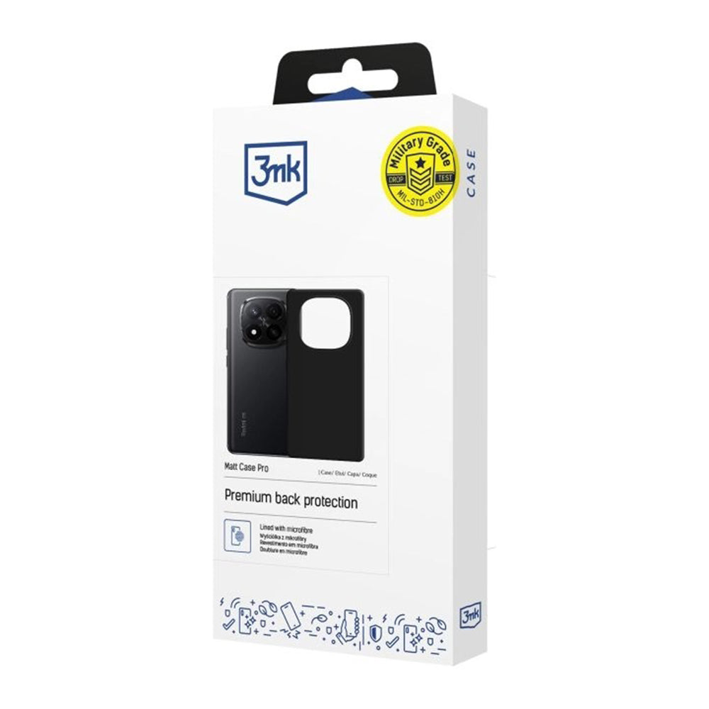 Husa pentru Xiaomi Redmi Note 15 Pro+ 5G, 3MK, Pro, Neagra Mata