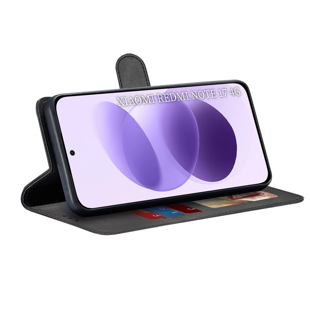 Husa pentru Xiaomi Redmi Note 17 4G / Note 17 5G, Techsuit, Diary Book, Neagra