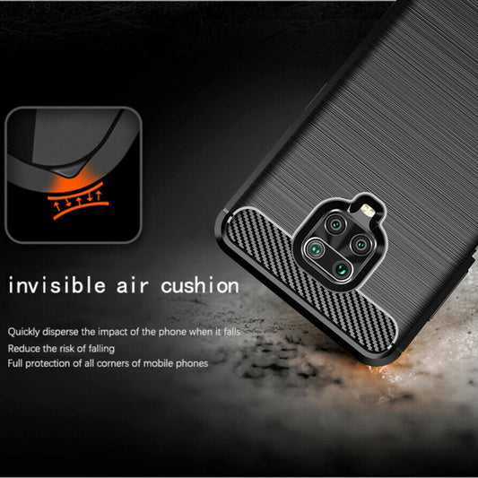 Husa pentru Xiaomi Redmi Note 9S / Note 9 Pro / Note 9 Pro Max, Techsuit, Carbon, Neagra