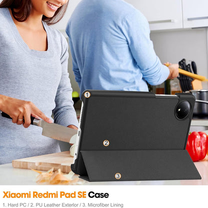 Husa pentru Xiaomi Redmi Pad SE 8.7, Techsuit, FoldPro, Neagra