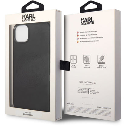 Husa pentru Apple iPhone 14 Plus, Karl Lagerfeld, Perforated Logo, Neagra