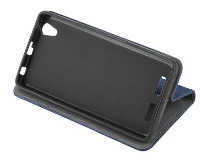 Husa pentru Samsung Galaxy J3 (2017) J330, OEM, Smart Magnet, Bleumarin
