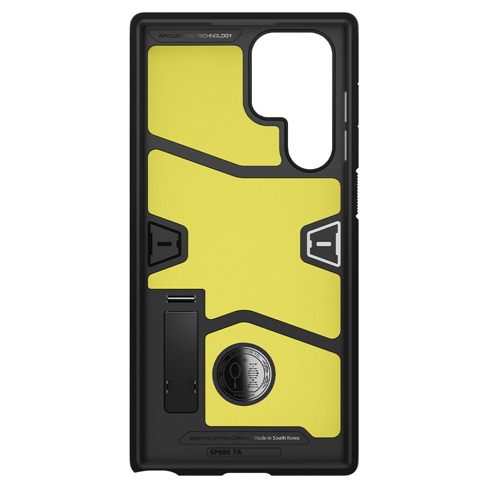 Husa pentru Samsung Galaxy S22 Ultra 5G S908, Spigen, Tough Armor, Neagra ACS03923